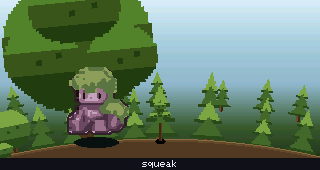 An animated creature on a tiny screen