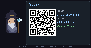 On-device Wi-Fi setup with a QR code