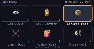 The spellbook grid